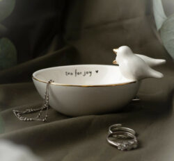 Lovebird Ceramic Trinket Bowl