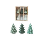 Mini Green Stoneware Trees, Boxed Set Of 6 2