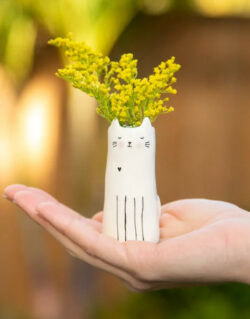 Natural Life Little Bud Vase - Cat