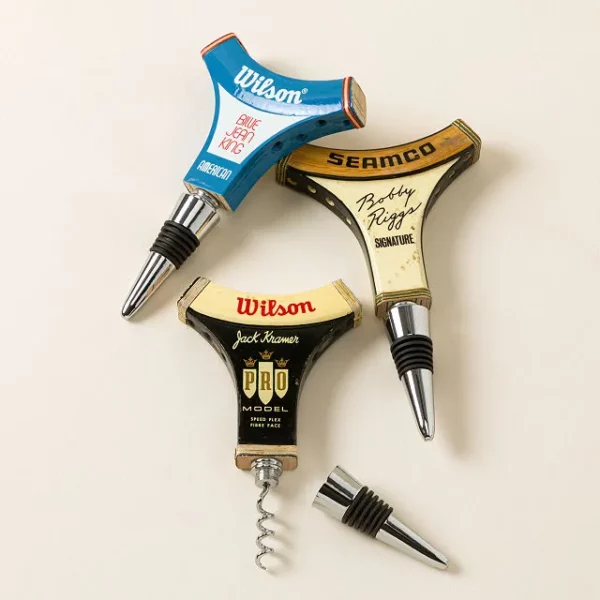 Reclaimed Tennis Racquet Wine Tool 1