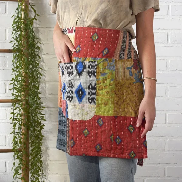 Repurposed Sari Skirt Apron 4