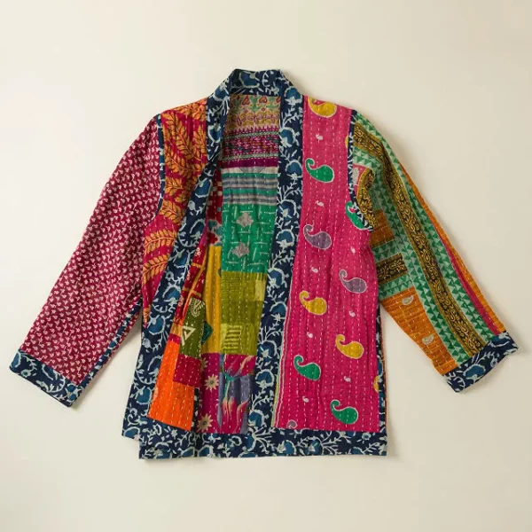 Reversible Cotton Sari Kantha Jacket 3