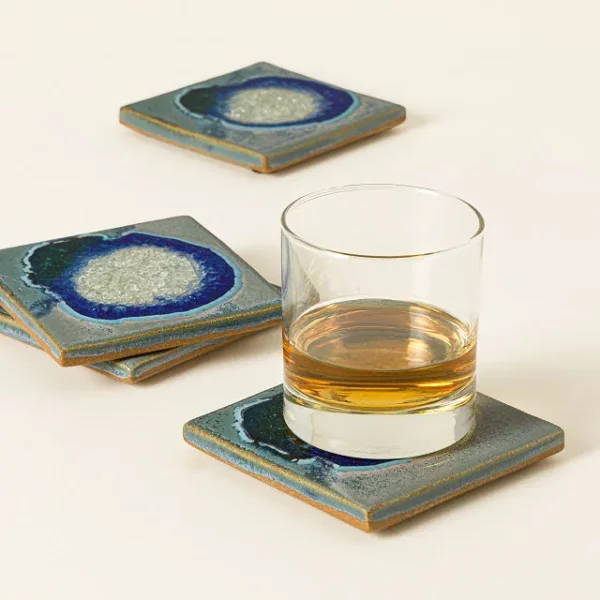 Shades Of Blue Ceramic Coasters - Set Of 4 1