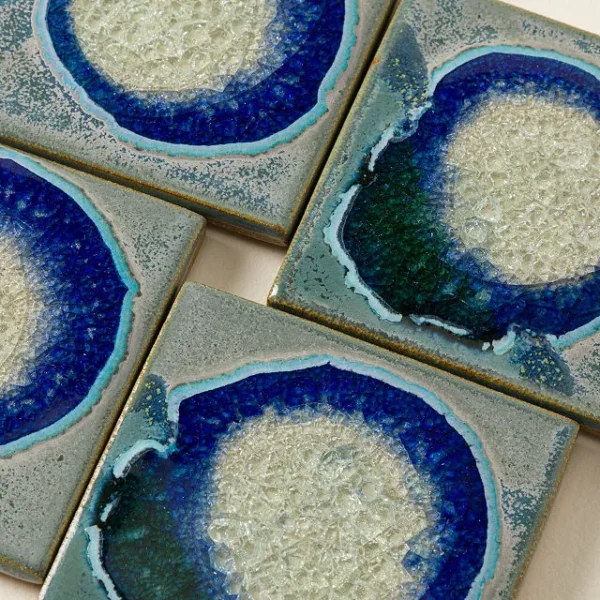 Shades Of Blue Ceramic Coasters - Set Of 4 ư2