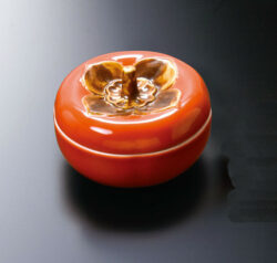 Small Ceramic Persimmon Container