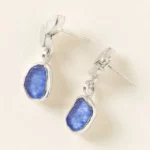 Sterling Silver Sea Glass Petal Earrings 1