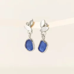 Sterling Silver Sea Glass Petal Earrings