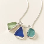 Sterling Silver Sea Glass Trio Necklace