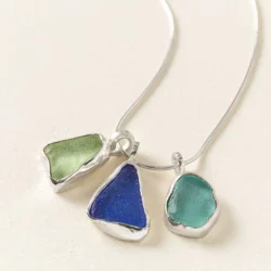 Sterling Silver Sea Glass Trio Necklace