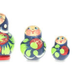Strawberry Blue Mini Russian Nesting Dolls