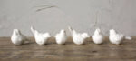 White Ceramic Birds, Set Of 6 2