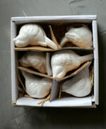 White Ceramic Birds, Set Of 6 3