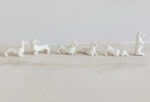 White Stoneware Dachshunds, Boxed Set Of 6 1