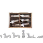 White Stoneware Dachshunds, Boxed Set Of 6