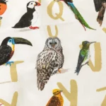 Alphabet In Birds Tea Towel 1
