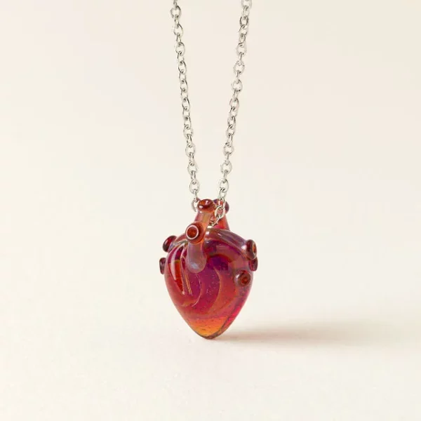 Anatomical Glass Heart Necklace 1