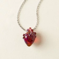 Anatomical Glass Heart Necklace