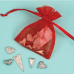 Bag Of Heart Pewter Pocket Charms, Set Of 5