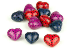 Bespeckled Small Soapstone Hearts, Set Of 12