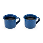 Blue Enamel Shot Espresso Mug Set Of 2 2