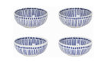 Blue Sprout Pinch Bowls, Set Of 4