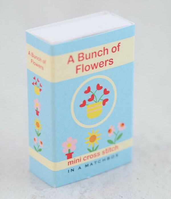 Bunch Of Flowers Mini Cross Stitch In A Matchbox 2