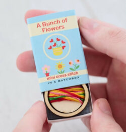 Bunch Of Flowers Mini Cross Stitch In A Matchbox