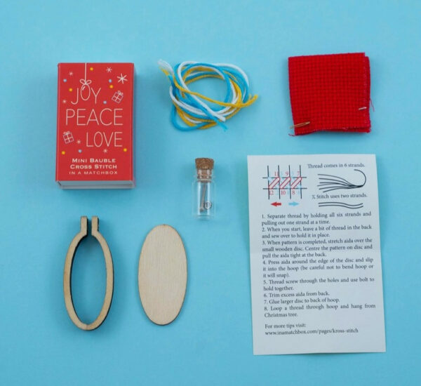 Christmas Bauble Joy Peace Love Cross Stitch Kit 4