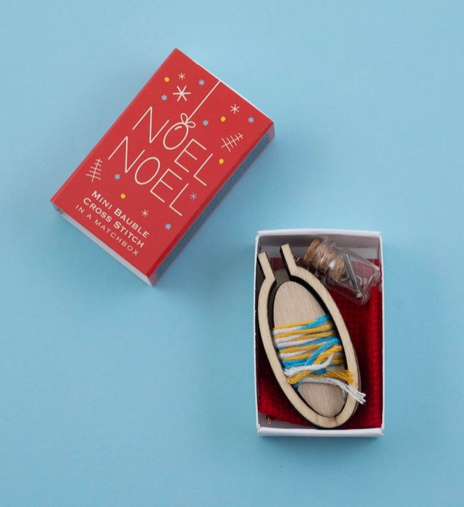 Christmas Baubles Noel Noel Cross Stitch Kit In A Matchbox Christmas Baubles Noel Noel Cross Stitch Kit In A Matchbox