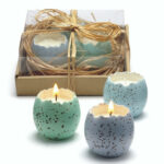 Cracked Egg Candles In Nest, Set Of 3