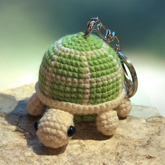 Crochet Turtle Keychain