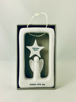 East Of India Hanging Porcelain Angel