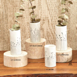 East Of India Organic Porcelain Shape Vase In Gift Box - Assorted