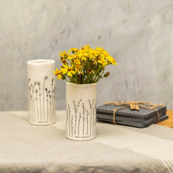 East Of India Organic Porcelain Shape Vase In Gift Box - Assorted 3