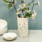 East Of India Organic Porcelain Shape Vase In Gift Box - Assorted 4