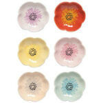 Flower Pinch Bowls, Set Of 6