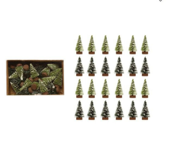 Frosted Mini Green Sisal Trees, Boxed Set Of 24 3