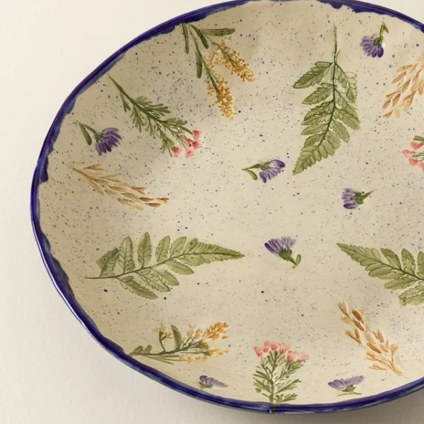 Garden Blooms Pressed Flower Platter 1