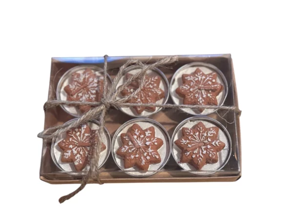 Gingerbread Tealight Candles, Set Of 6 2