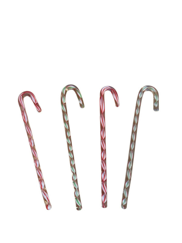 Glass Candy Cane Cocktail Stir Sticks, Set Of 4 2
