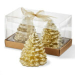 Gold Fir Tree Candles, Set Of 2