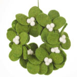 Handmade Felt Mini Mistletoe Wreath