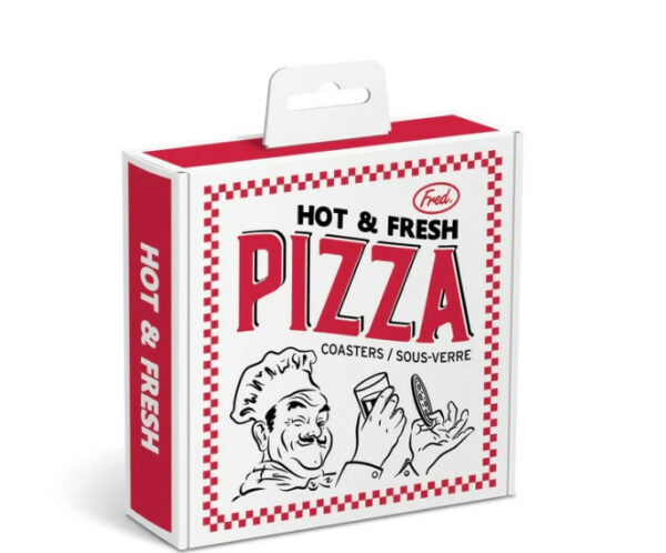 Hot & Fresh Pizza Coasters, Set Of 4 1
