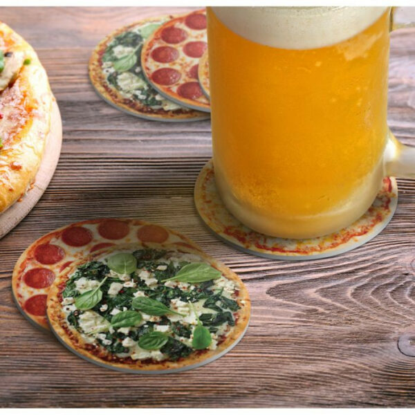 Hot & Fresh Pizza Coasters, Set Of 4 3