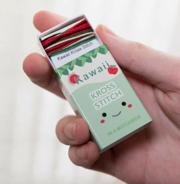 Kawaii Apple Mini Cross Stitch Matchbox 1