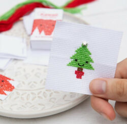 Kawaii Christmas Tree Mini Cross Stitch Matchbox