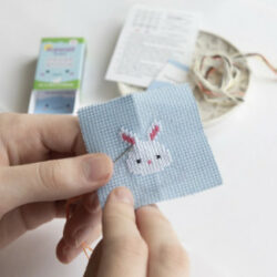 Kawaii Cross Stitch Bunny In A Matchbox