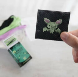 Kawaii Halloween Bat Cross Stitch Matchbox