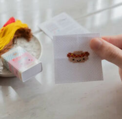 Kawaii Hot Dog Mini Cross Stitch Matchbox