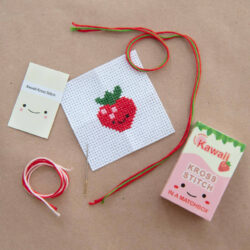 Kawaii Strawberry Mini Cross Stitch Matchbox